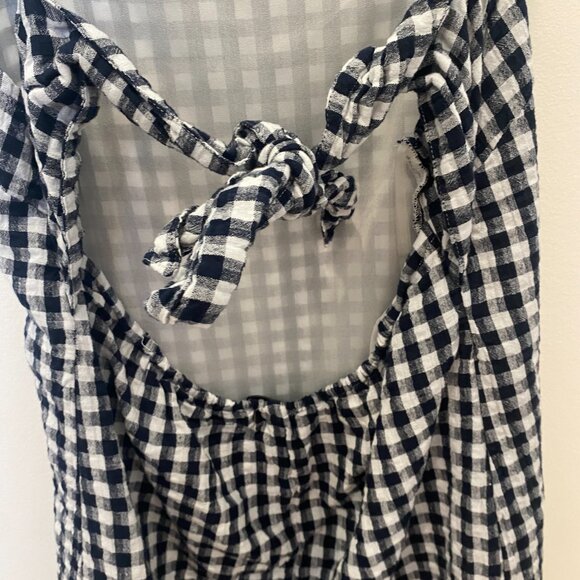 American Eagle Navy and White Gingham Tie-back Sundress - Picture 6 of 7
